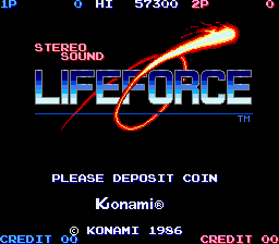 Life Force (US) Title Screen